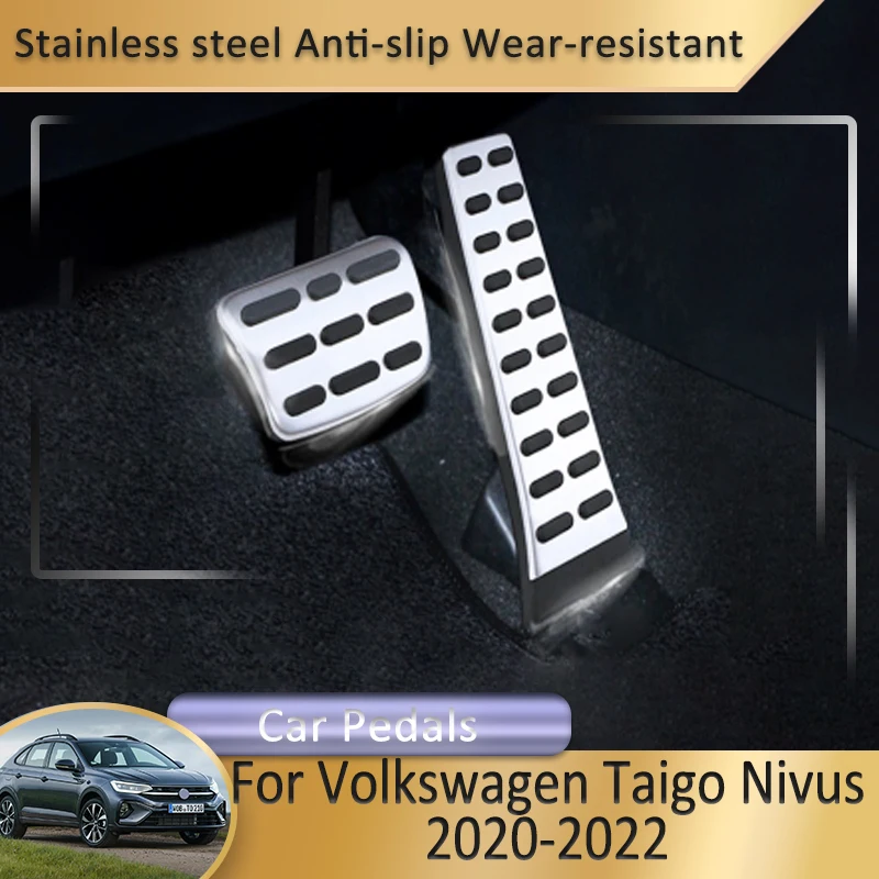 For Volkswagen VW Taigo Nivus 2020 2021 2022 Car Interior Accessories Car Foot Fuel Accelerator Brake Pedals Cover No Drilling