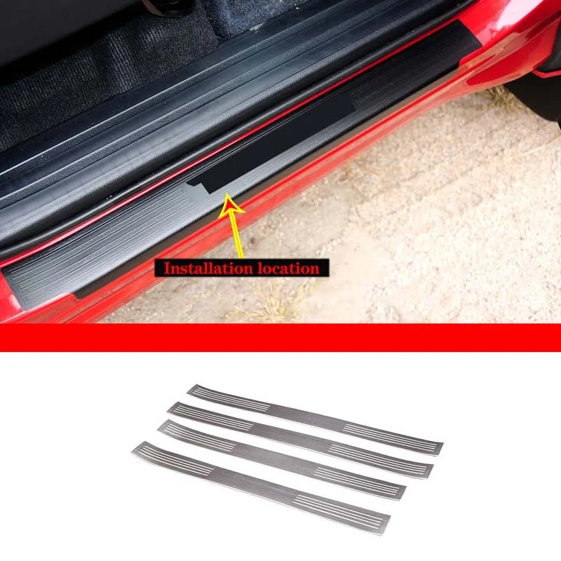 

For Toyota Sequoia 2008-2020 Stainless Steel Car Door Sill Protection Cover Outer Door Sill Protector Modified Accessories