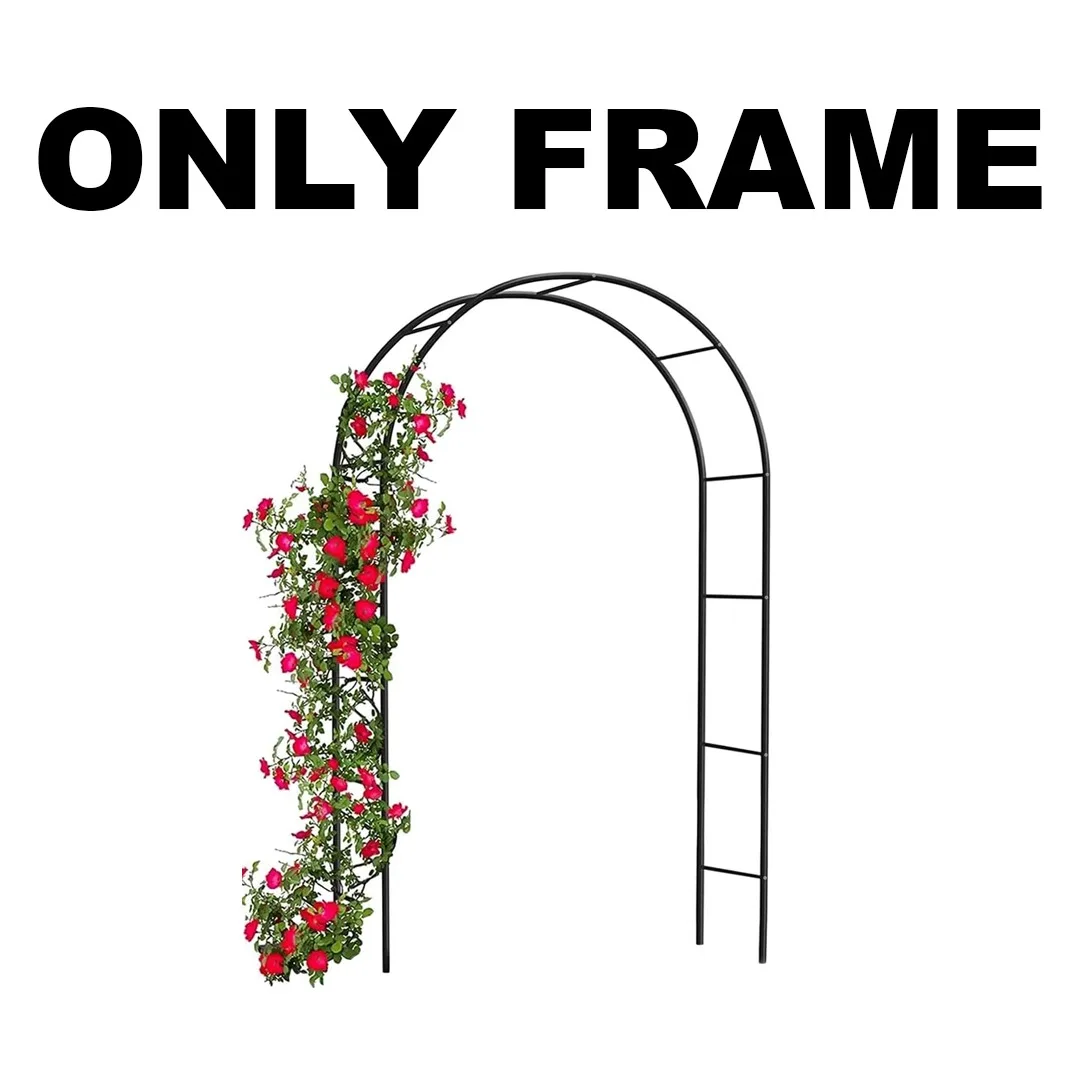 Garden Arch Metal Rose Arch Trellis Climbing Plants Support Outdoor Wedding Arch Frame Backyard Garden Decoration 2.4m