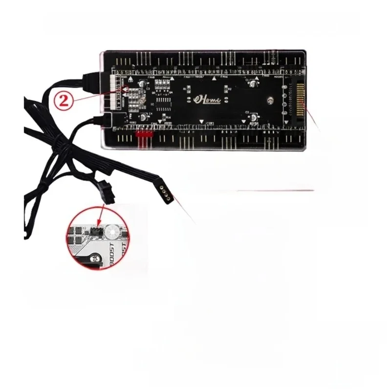 Konwerter RGB 12V 4Pin na 5V RGB Hub transferowy Interfejs Montaż magnesu H8WD — zdjęcie produktu 7