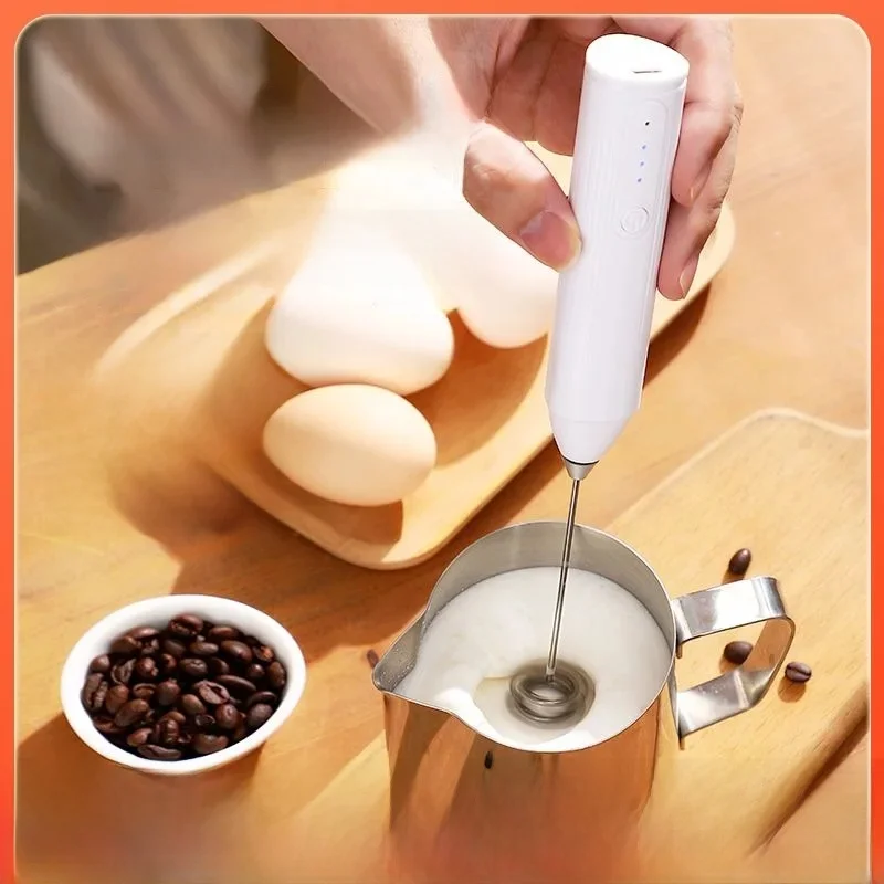 Fouet portatif automatique en acier inoxydable, Mini mélangeur Portable, 3 vitesses réglables, mélangeur Rechargeable par USB, mousseur à lait