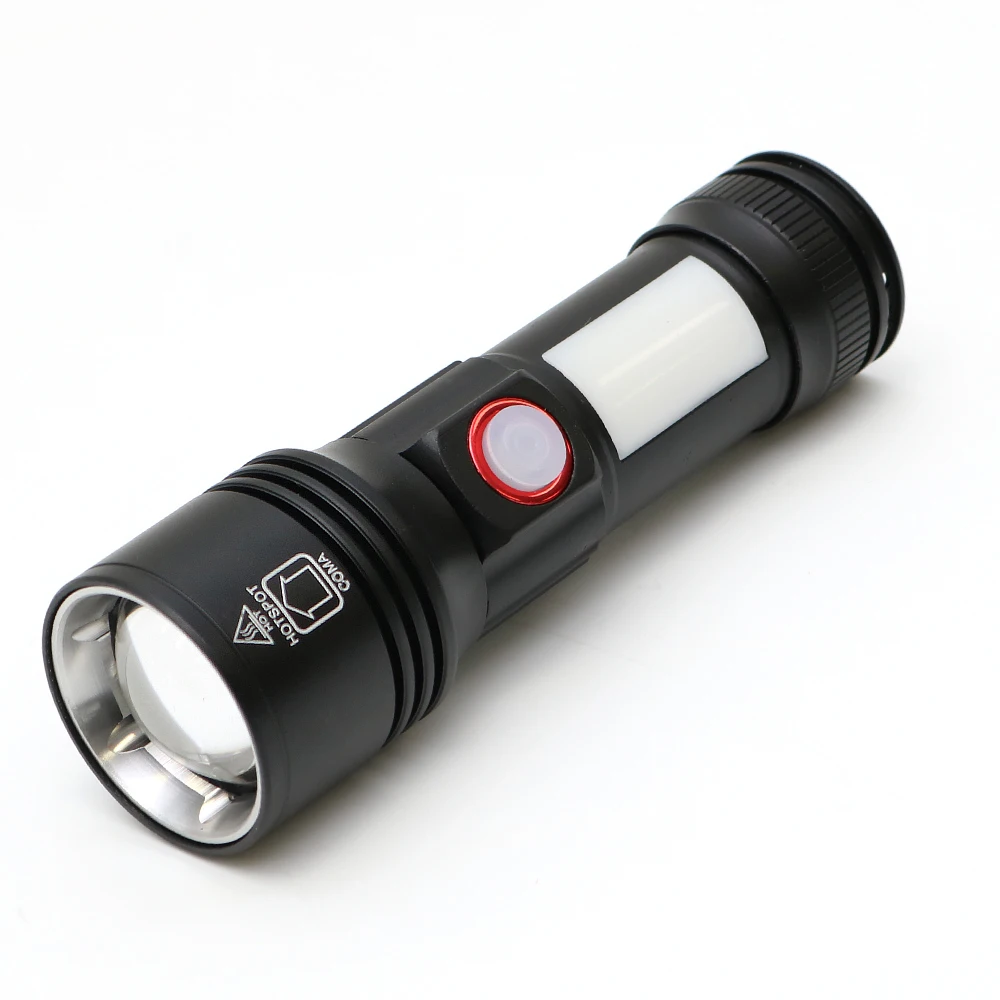 Portable Mini High Power Zoom flashlight with flash camping surf light, 3000mAh rechargeable battery