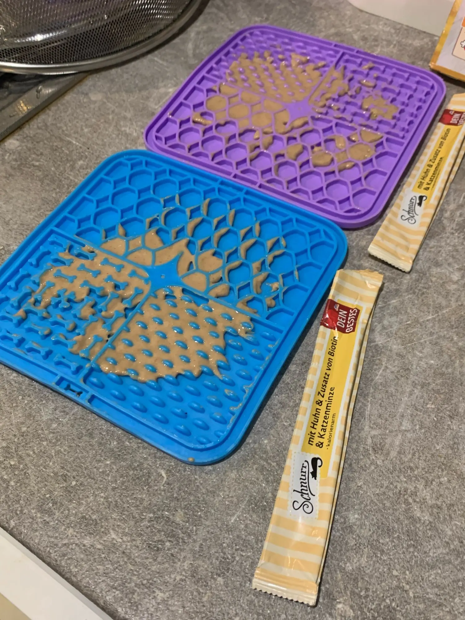 Customer review photo for Dog Lick Mat with Suction Cups