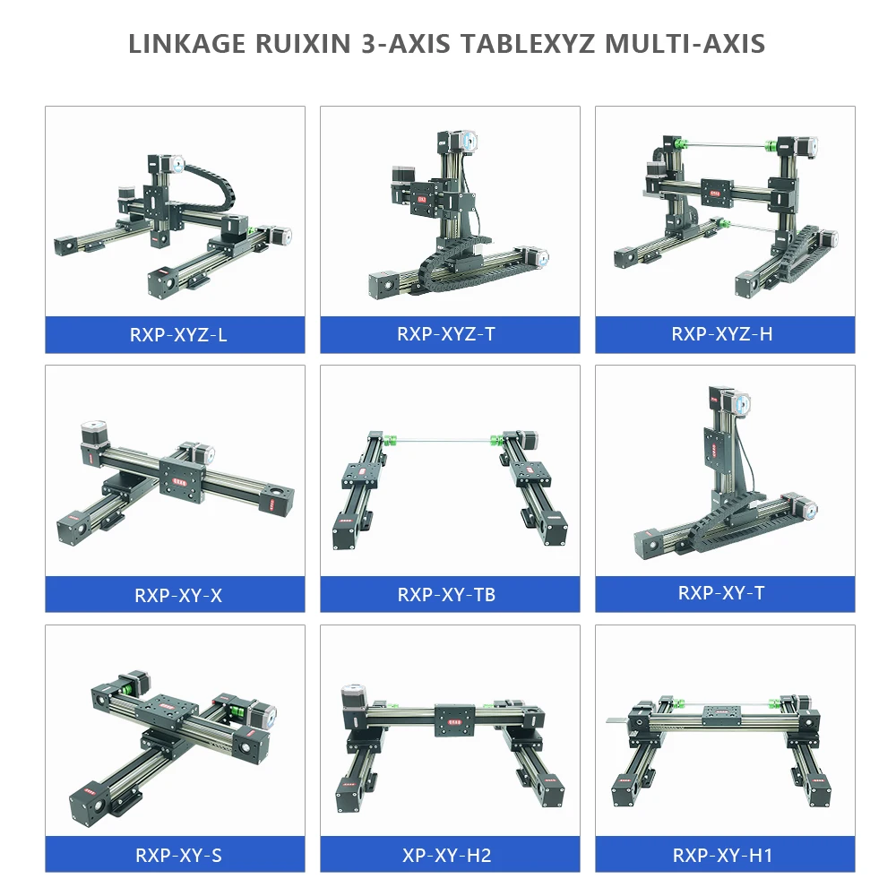 QRXQ RXPXYZ-T-45 Xyz Gantry High Speed Low Noise Guide Double Rail Belt Drive Precision Cnc Linear Actuator Guide