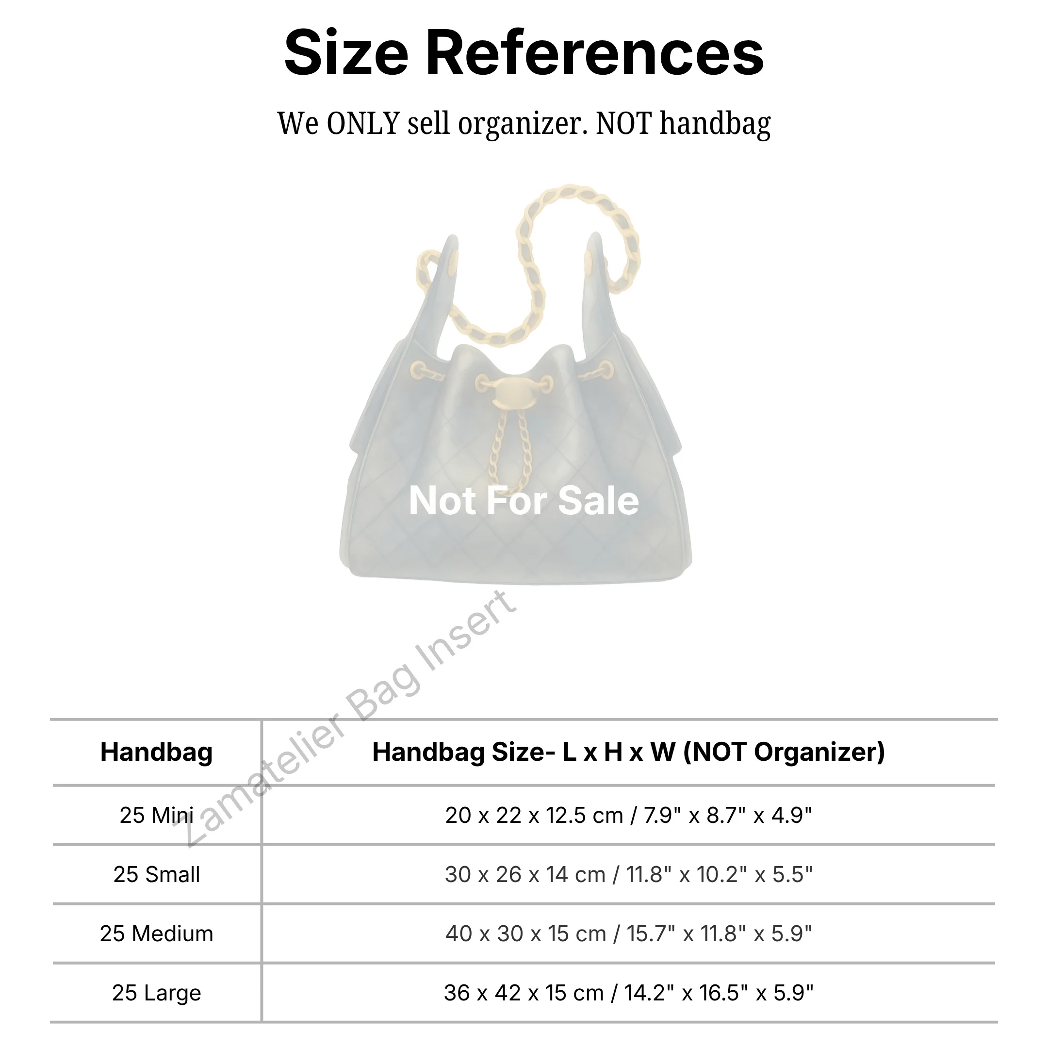 Custom Made Silk Insert for CC 25 Hobo Bag Mini/Small/Medium/Large, Premium Purse Organizer Satin Organiser, Liner Base Shaper view 2