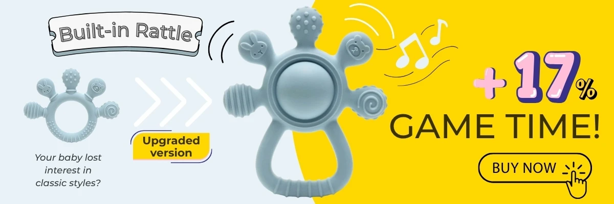 Erduo Silikon-Baby-Beißring, Angstzustände, Zahnspielzeug, 0–12 Monate, Kauperlen, sensorischer Zahnfleischentlastung, Schnuller – Detail 1