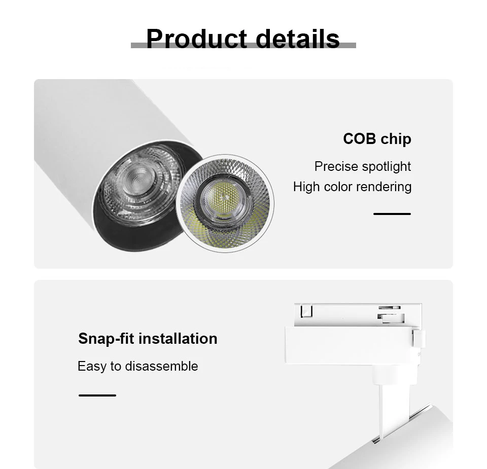 Lampu sorot Led, lampu sorot COB lampu rel AC220V 12W 20W 30W 40W set Led jalur rel pakaian toko rumah