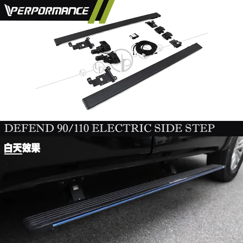 2021-2023Year Range 90/110 Electric Side Step for Defender Auto Running Board with LED side pedal Car Accessories Parts