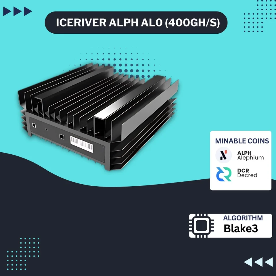 DD New ICERIVER ALPH AL0 400Gh 100W Alephium Miner with PSU | 6 Months Warranty
