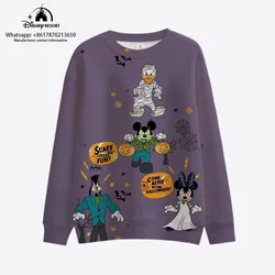 2023 New Horror Halloween Disney Brand Mickey and Minnie Anime Print Autumn Harajuku Round Neck Casual Long-sleeved Sweater