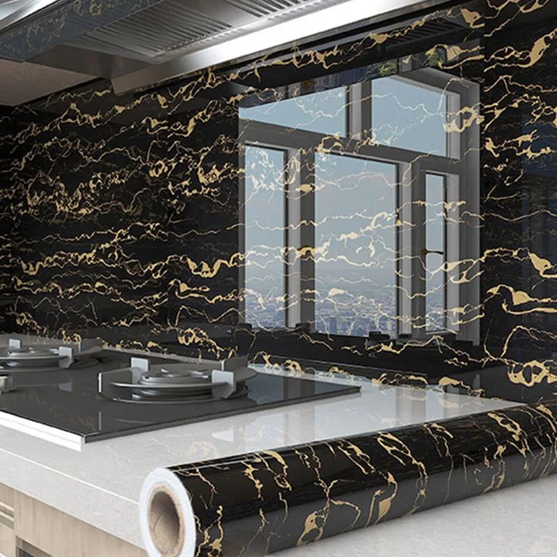 Kitchen Accessories High Temperature Resistance Wall Art 40/60cm Self Adhesive Wallpaper Waterproof Wall Stickers Cabinets Home
