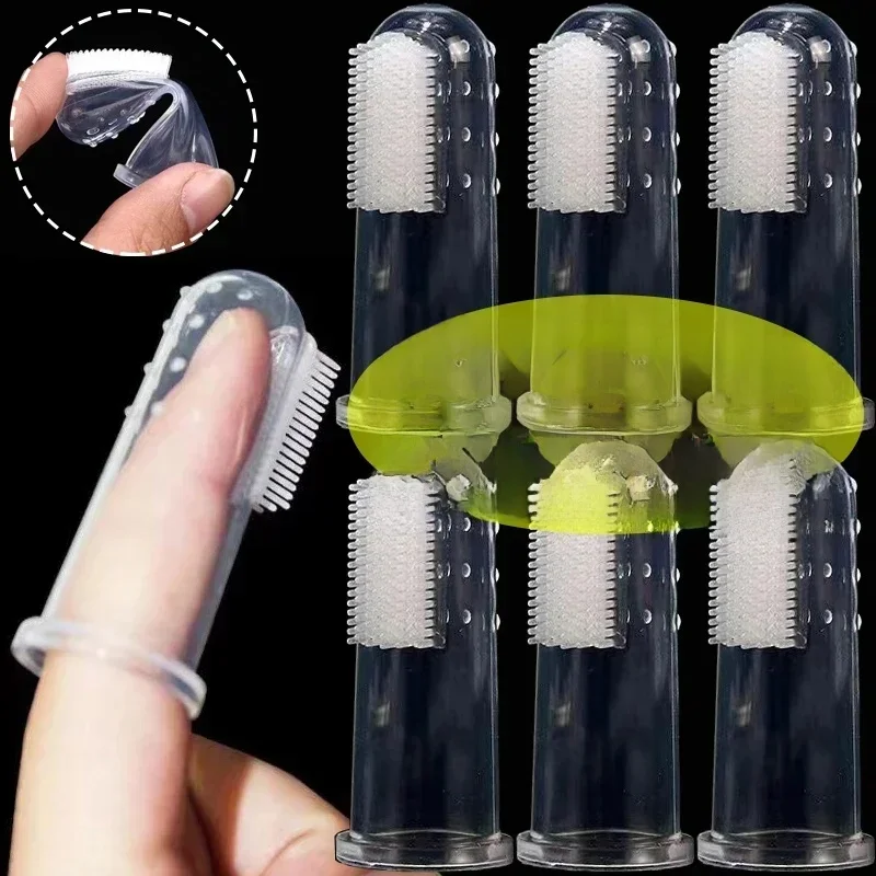 Brosses à dents en Silicone souple pour animaux de compagnie, brosse pour chien, mauvaise haleine, tartre, outil de soins des dents, nettoyage des chats, gommage, gel de silice, fournitures pour