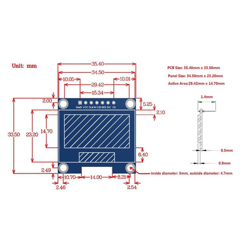 Pantalla OLED de 1,3 pulgadas para Arduino y Raspberry Pi, módulo I2C/SPI azul/blanco de 1,3 ", 128x64, 4 pines/7 pines