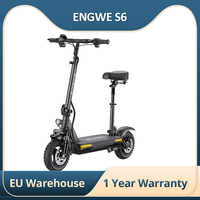 2023 New Version ENGWE S6 Electric Scooter 10'' Tire 500W(PEAK 700) Motor 18Ah Battery for 70 km 120kg Load with Seat