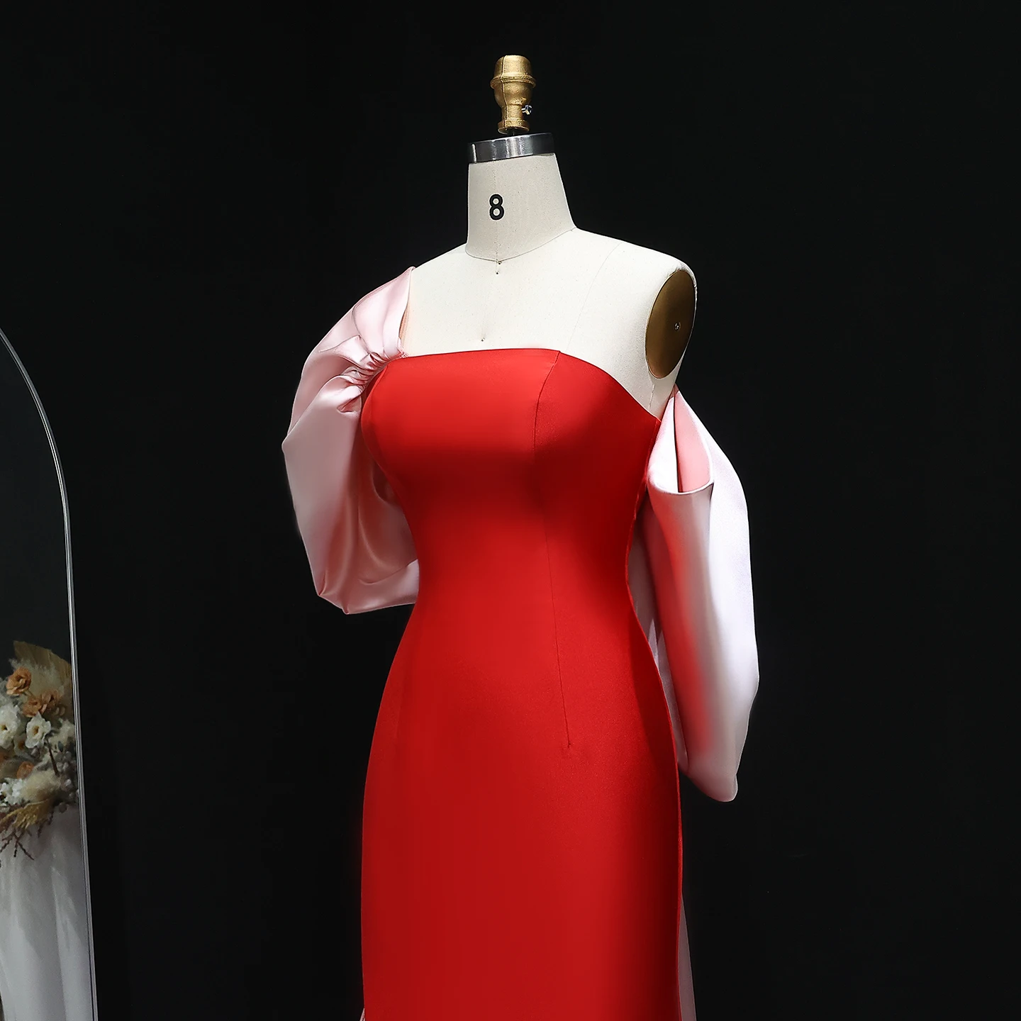 Sharon Said Abiti da sera con spalle scoperte Dubai rossi e rosa con sirena per abito formale da sposa da donna SF366 personalizzato