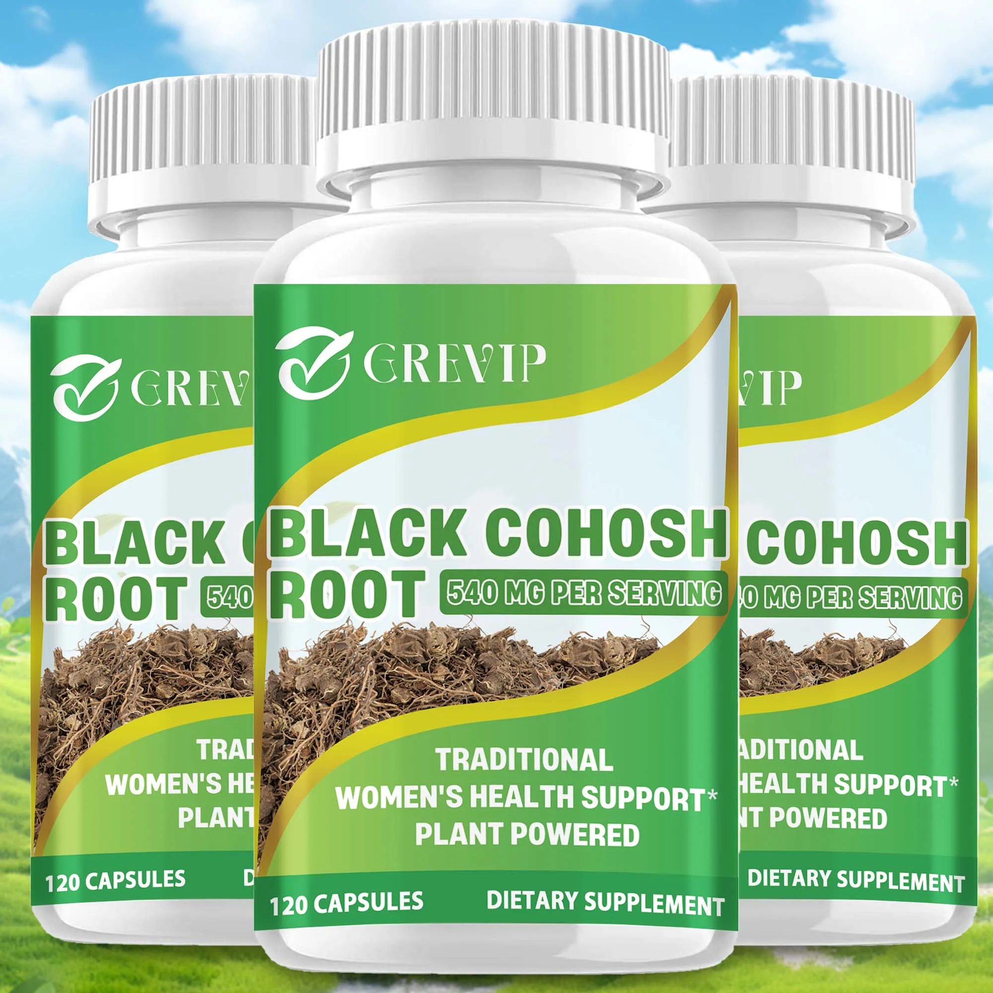 Black Cohosh Root Supplement - Hot Flash Relief, Pain Relief, Hormone Balance - 120 Capsules