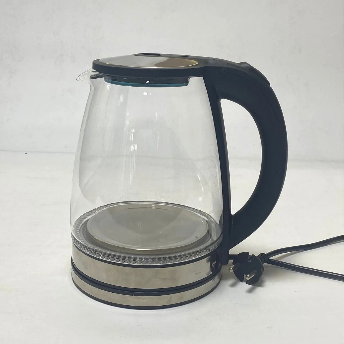 2L Electric Glass Kettle 1000W Fast Boil, Borosilicate Glass Water Boiler with Stainless Steel Filter Spout, LED Light