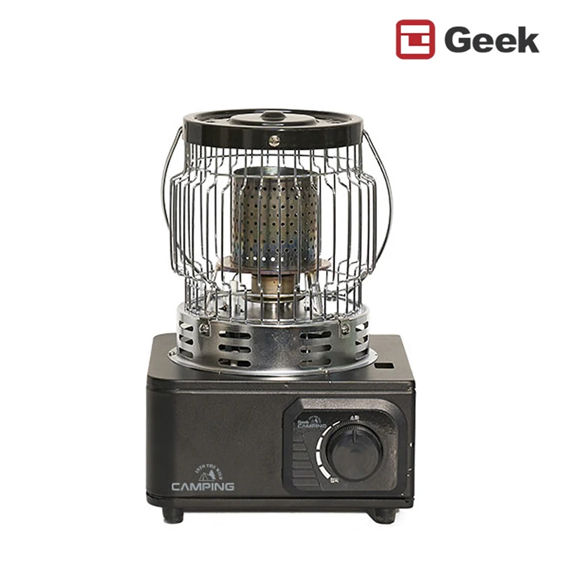 GEEK Mini Butane Gas Heater SGG-T3103, Portable Camping Heater for Fishing, Includes Bag, Kettle, and Upper Mesh