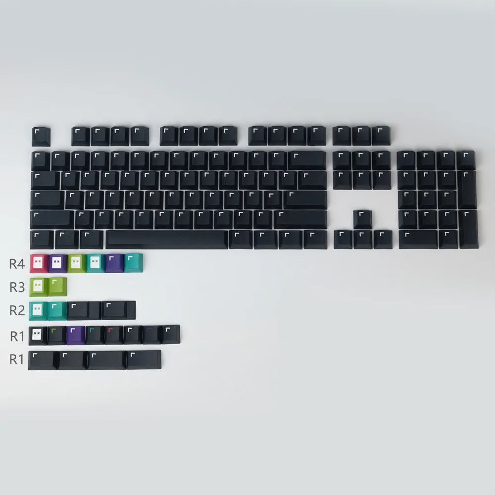 Teclas GMK de píxeles negros, 124 teclas PBT, teclas Cherry Profile DYE-SUB, teclas GMK personalizadas para teclado mecánico