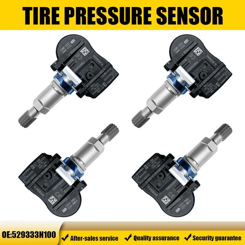 1/4PCS Reifendrucküberwachungssensor TPMS 529333N100 für KIA Sorento Hyundai Grand Santafe Sonata kompatibel mit 529332M650