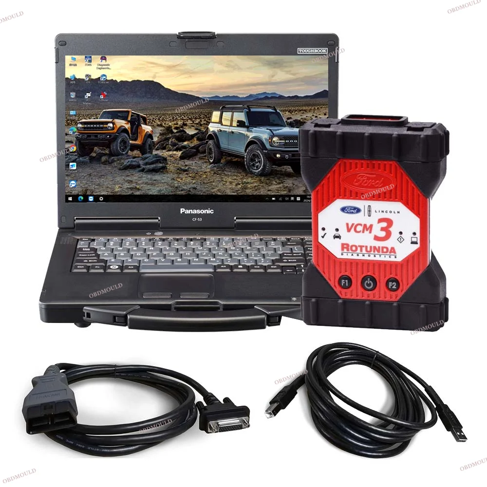 Ford VCM3 Full Chip Multi-language VCM 2 PRO IDS Mazd And For Fo-rd UCDS OBD2 Diagnostic Tool with CF53 laptop