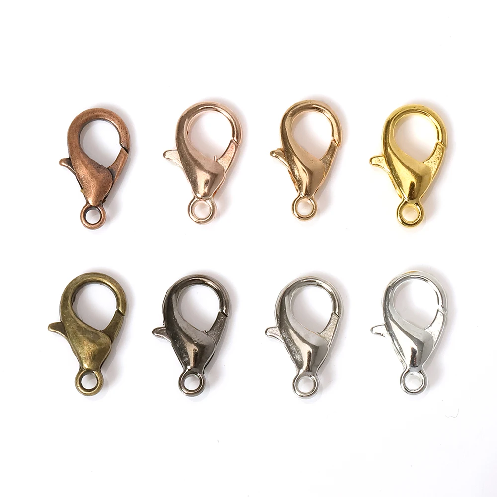 100pcs 10-14mm Carabiner Clasps  Lobster Hooks Chain Closure Keychain