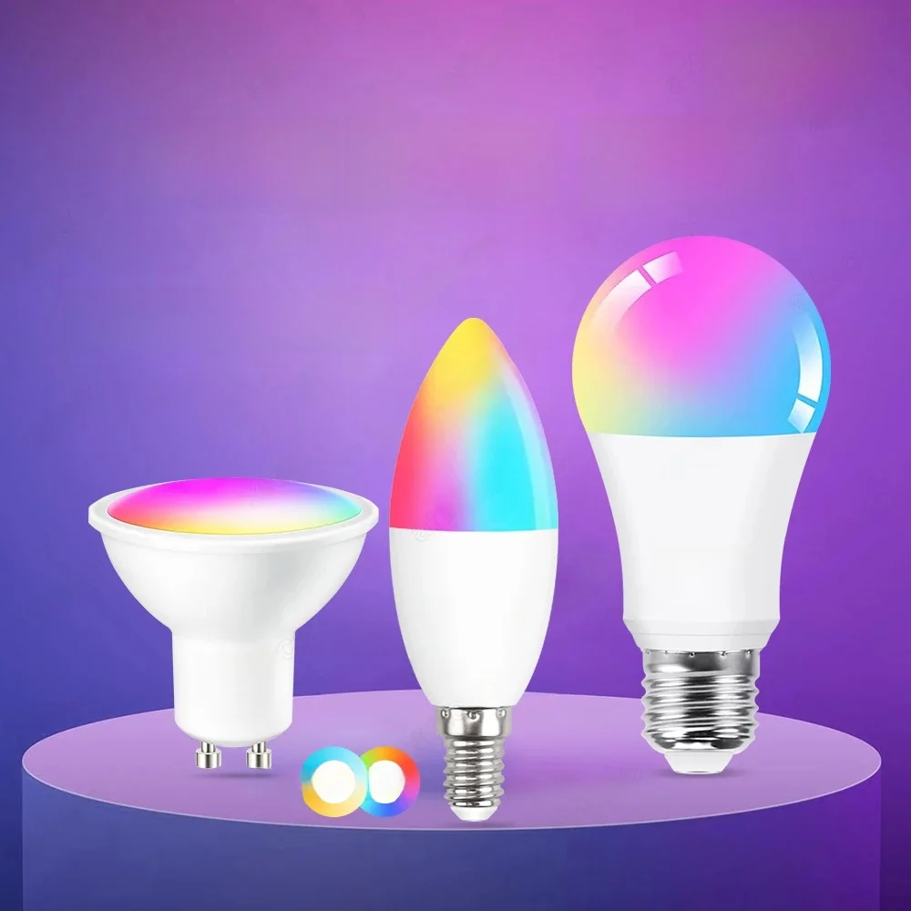 Tuya Smart Life E14 GU10 E27 WiFi Bluetooth Smart Led Light Bulbs 5W RGBCW LED Lamp 220V Ściemnialna lampa świecowa do pokoju — zdjęcie 2