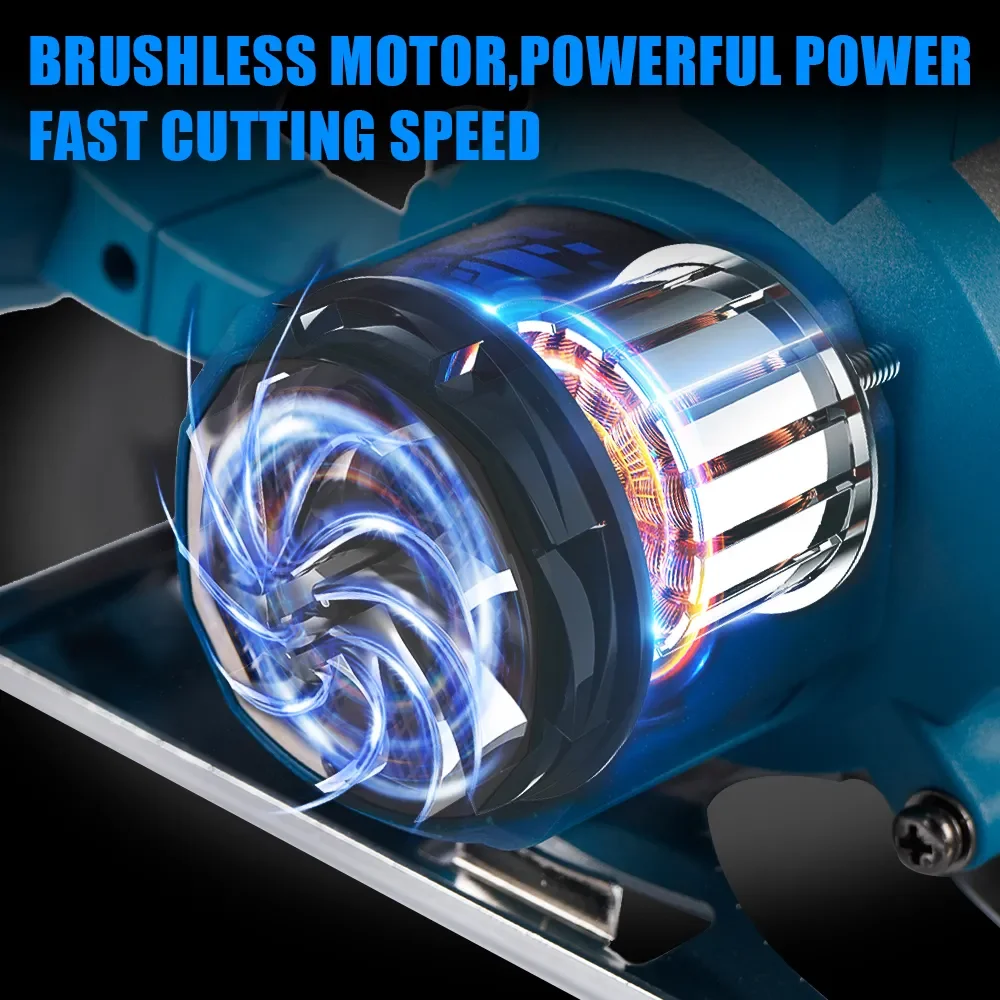 1500 واط فرش 5 بوصة 125 مللي متر منشار دائري كهربائي 6000 دورة في الدقيقة قابل للتعديل النجارة زيوت الخبز الكهربائية مع 2 بطاريات 3 نماذج #6