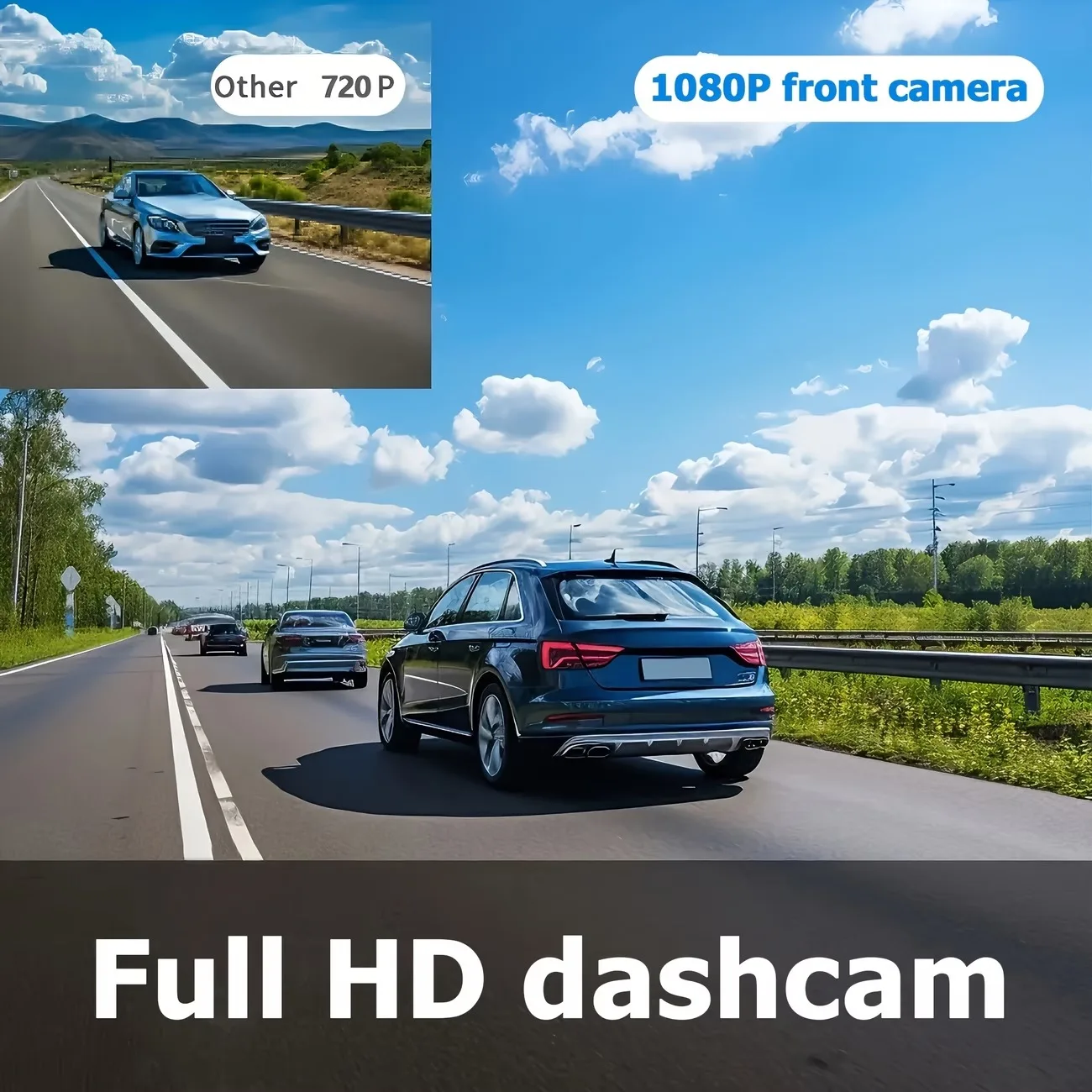 ETYMOOFOX Dual-Dashcam Vorne 1080P Innen 720P, 170° ° Weitwinkel, Nachtsicht, 24-Stunden-Parküberwachung, Schleifenaufzeichnung, G-Sensor – Detail 1