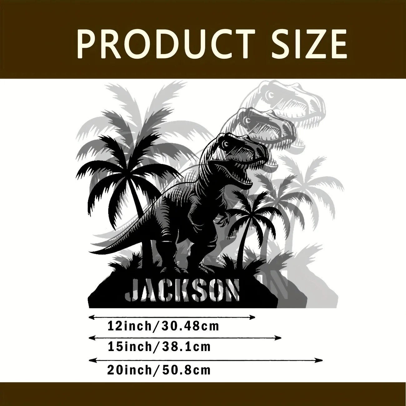 Custom Dinosaur Metal Sign with Text, Outdoor/Indoor Metal Wall Art Decor for Rooms/Club/Porch/Patio/Yard/Museum, Dinosaur Decor
