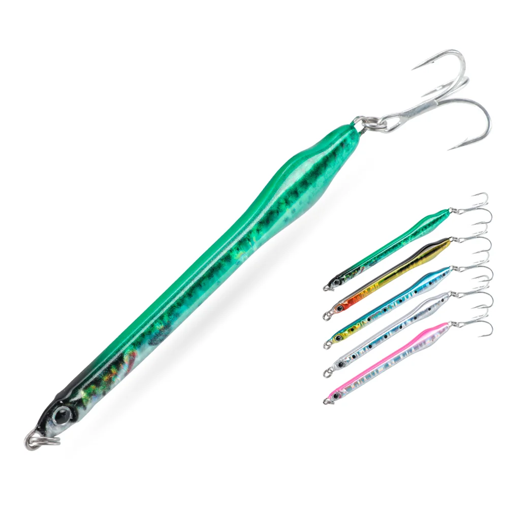 Hunthouse Metall-Jig-Angelköder, 77 mm/20 g, Salzwasser, langsam sinkend, Laser-Jigging-Köder, breiter Schwanz, für Bass, Thunfisch, Angelgerät