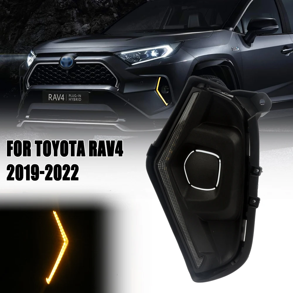 

1Set LED Front Bumper Fog Lamp DRL Daytime Running Lights Yellow Turn Signals light FOR TOYOTA RAV4 2019 2020 2021 2022