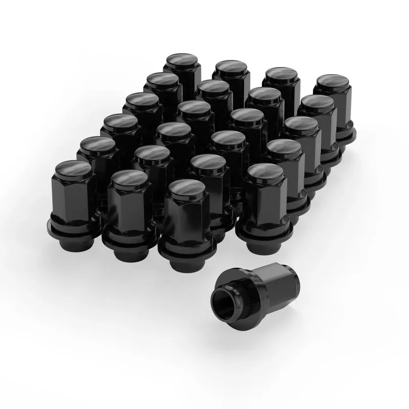 

24 шт. M12x1,5 OEM заводской стиль черные/серебряные гайки с проушинами для Tacoma, 4Runner, FJ Cruiser, GX460, GX470, стиль Mag Washer