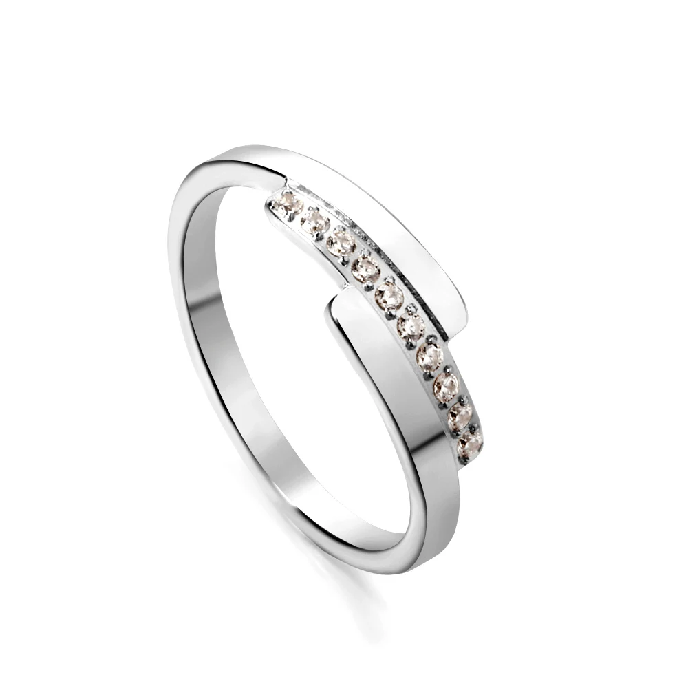 LUXUSTEEL Korean New Wedding Rings For Women Golden Stainless Steel Micro Paved Cubic Zircon Finger Engagement Luxury Jewelry