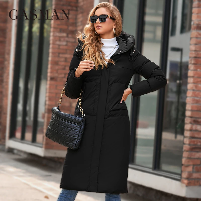 

GASMAN Women's winter coats Fashion Long Hooded Thickened Warm Down Jacket Casual Multifunctional Pocket Ladies Parka GM-82257