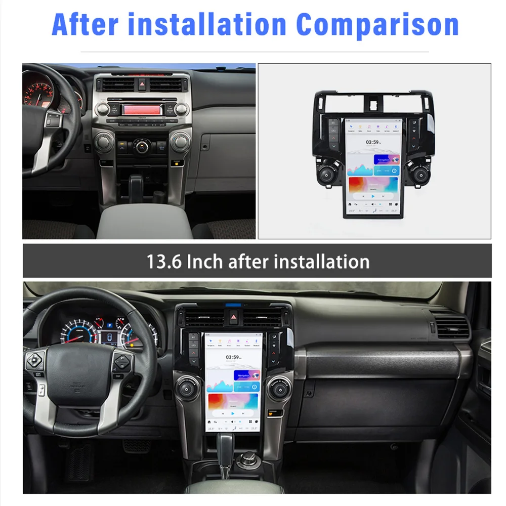 13.6 Inch Tesla Screen Carplay Android 11 For Toyota 4 Runner 2009 -2019 Car Radio Stereo Player Head Unit GPS Navigation 4G