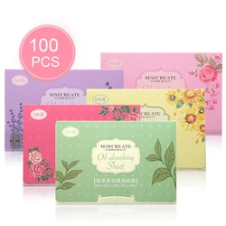 100 Pcs Portable Oil Blotting Sheets 4 Colors Facial Oil-Absorbing Paper Oil Control Face Skin Care Products For Men And Women