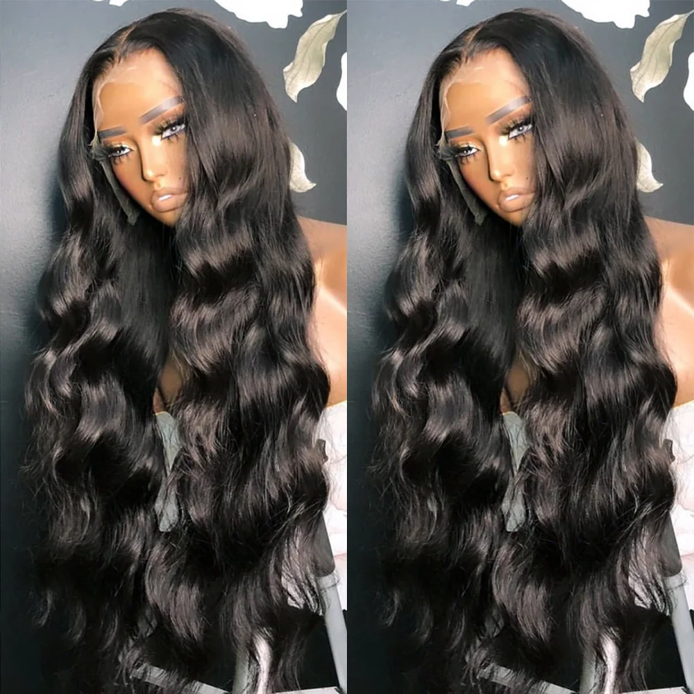 30 38 40 Inch Body Wave 13x4 13x6 Hd Transparent Lace Frontal Wig Human Hair Brazilian Pre Plucked Lace Front Wigs For Women