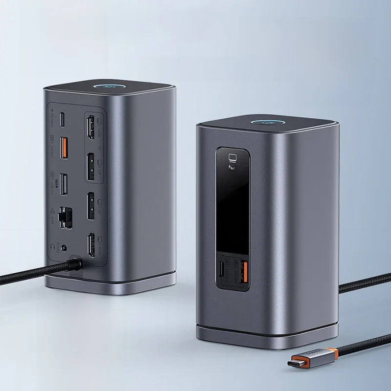 Baseus USB C Hub to DP 4K@60Hz HDMI DisplayPort 11-IN-1 Docking Station Triple Display RJ45 PD 100W For Window Mac USB 3.1 HUB