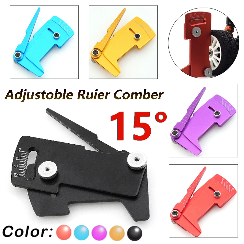 RC調整可能定規高さホイールハブバランス定規キャンバー15 °   1:8 1:10 1:12 HSP タミヤ MST ヨコモ RC ドリフトレーシングカー用ツール