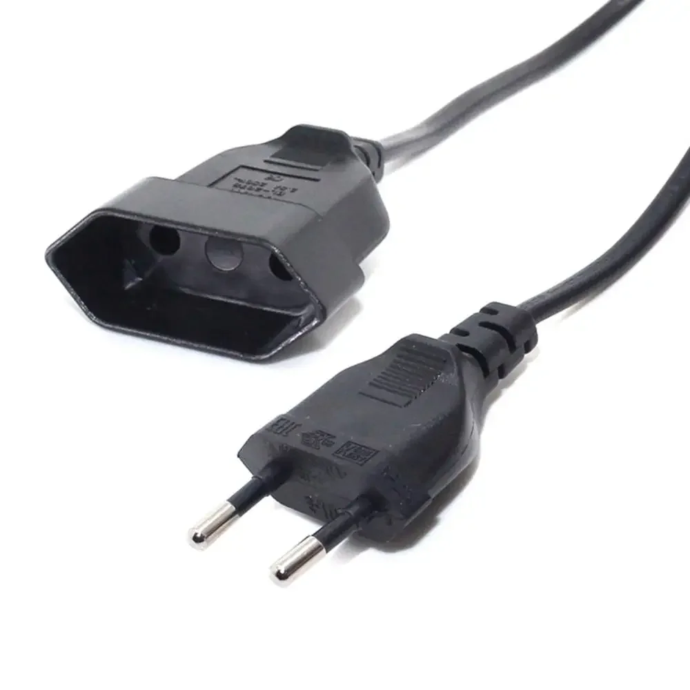 Rallonge d'alimentation européenne à 2 broches mâle à femelle, câble en cuivre certifié VDE 0.5m/1m/2m/3m/4m/5m