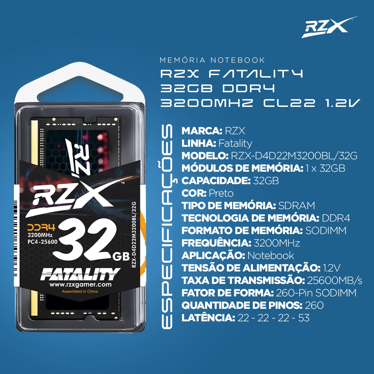 RZX DDR4 Memoria RAM Laptop 16GB 8GB 32GB 1.2V 260pin 3200MHz RZX DDR4 Memoria RAM Laptop 16GB 8GB 32GB 1.2V 260pin 3200MHz