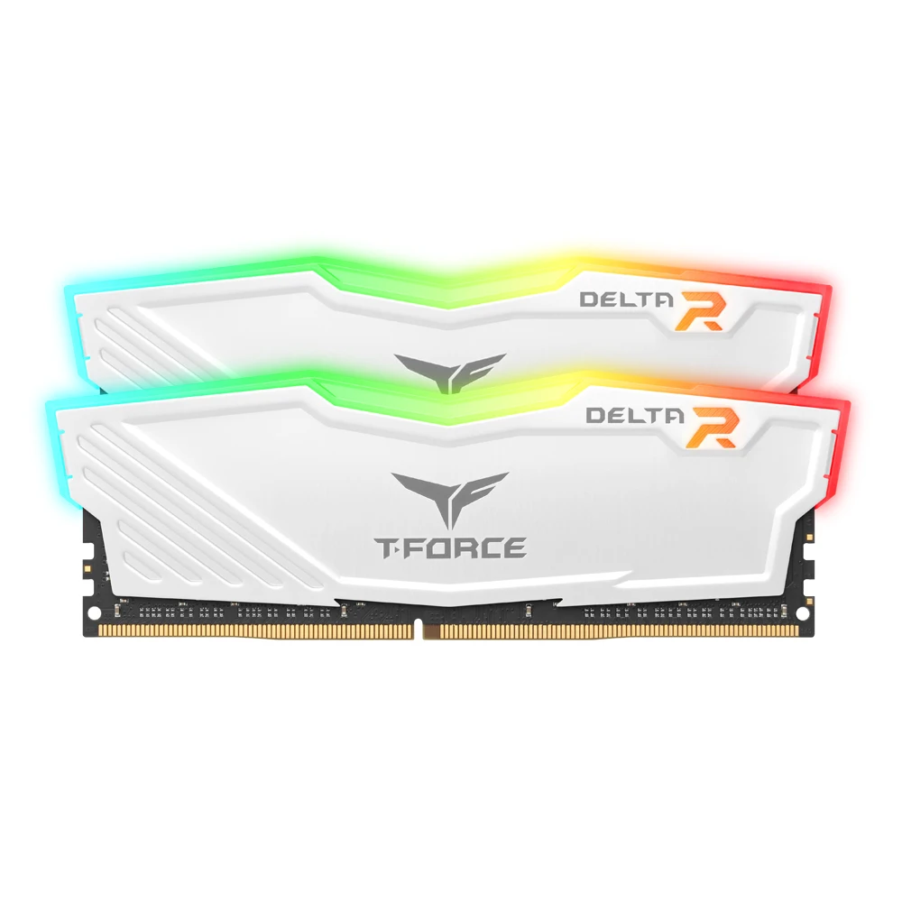 TEAMGROUP T-Force 16GB (8GB x 2) DDR4 28800Mhz (3600) CL18 Delta RGB Package White Package Desktop Tuning Ram Memory