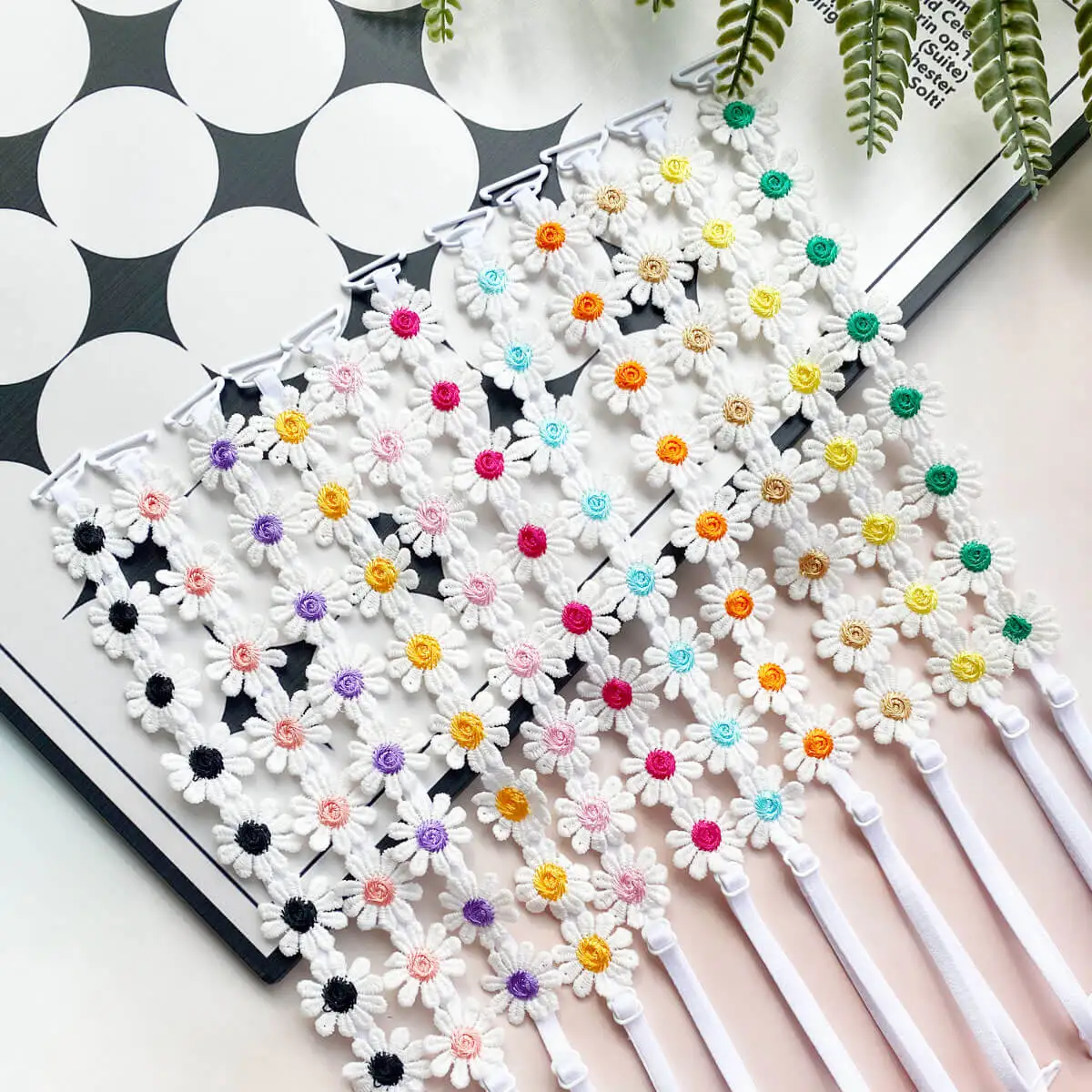 

Декоративные бретели для бюстгальтера с цветочным принтом Moly Story, бретели ручной работы с цветком ромашки для бюстгальтера без бретелек