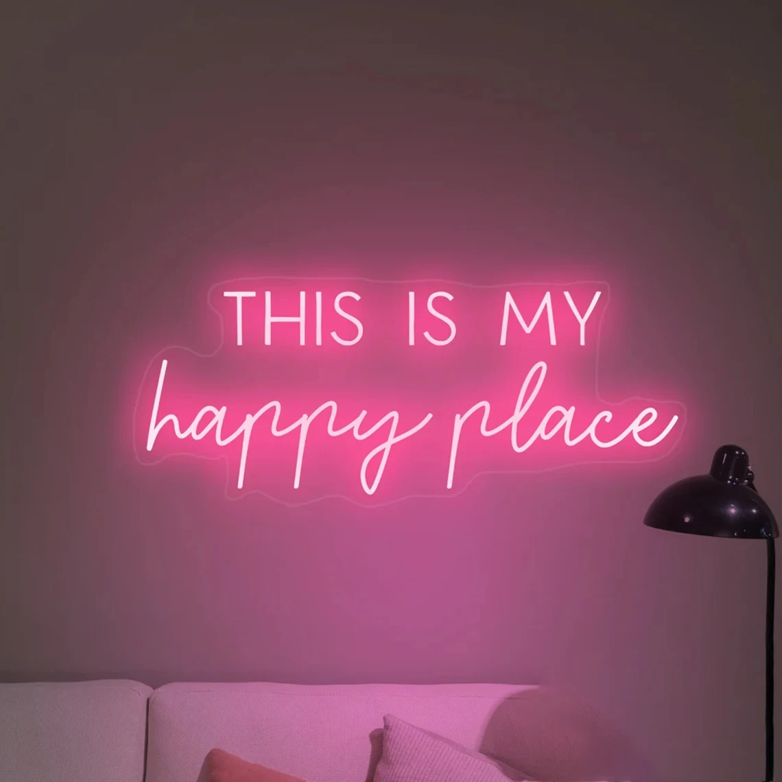 

This is My Happy Place Neon Sign Bar Store Club Wedding Birthday Neon Decor Bedroom Home Wall Decor Housewarming Gift