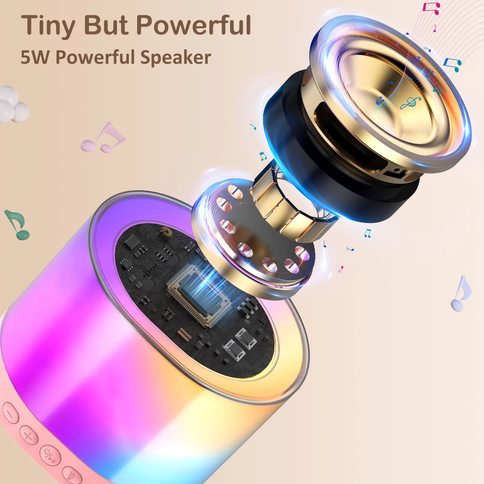 D23 Wireless Dual Microphones Karaoke Machine KTV Bluetooth Speaker For Kids And Adults Party Gift