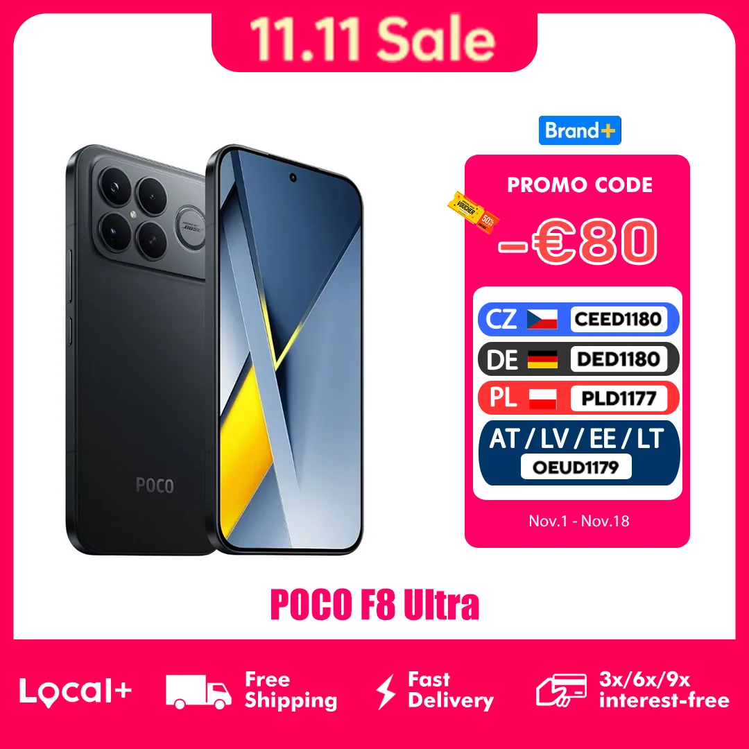 POCO F8 Ultra 5G 12GB/256GB 16GB/512GB NFC okostelefon töltő nélkül Snapdragon 8 Elite 6500mAh akkumulátor