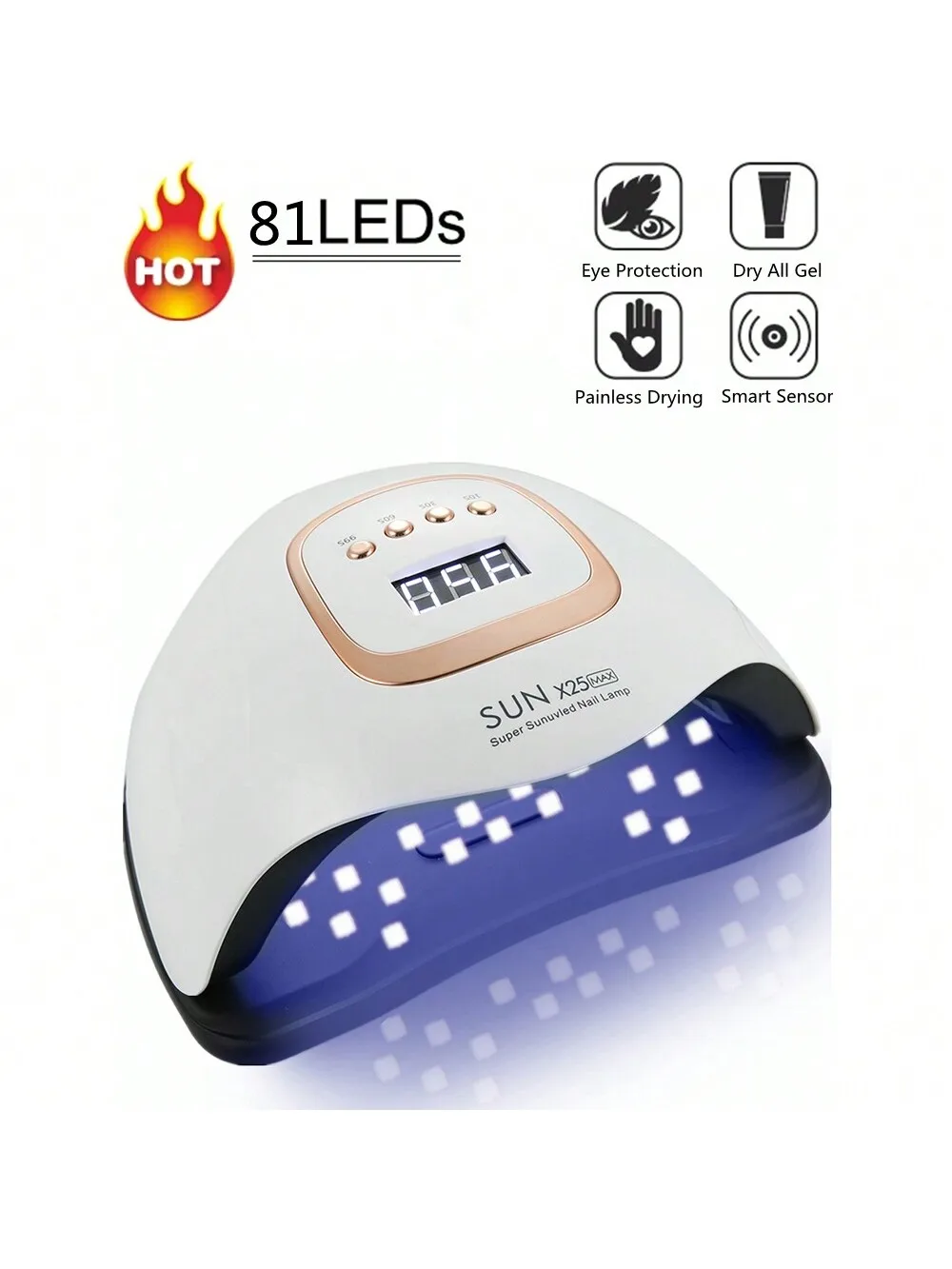 المهنية الأشعة فوق البنفسجية LED مسمار مصباح للأظافر هلام البولندية علاج سريع مجفف تجفيف مصابيح الضوء مع 81 المصابيح 4 إعداد الموقت