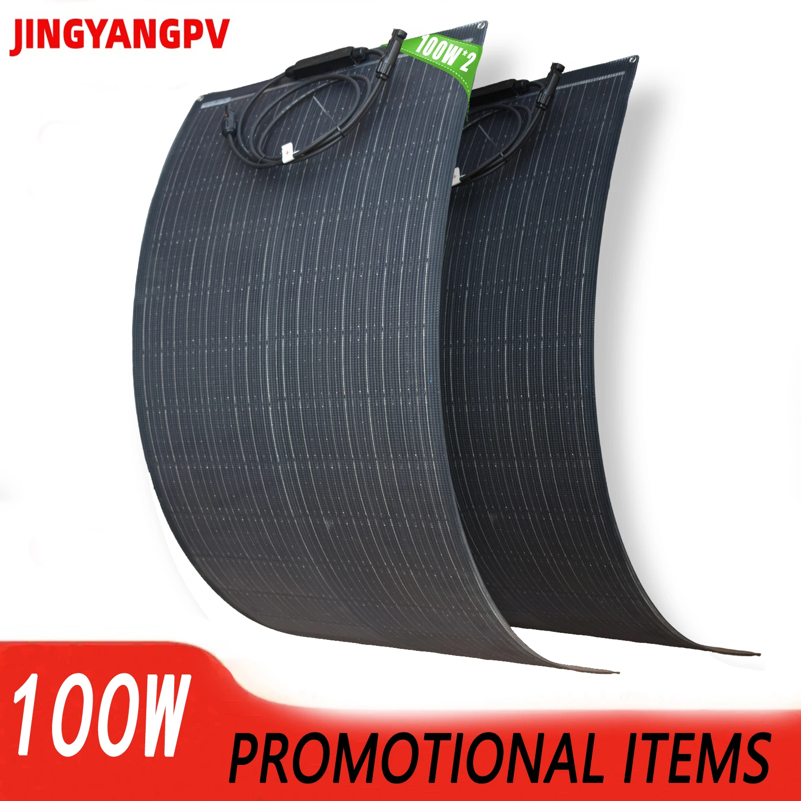 Flexibles Solarpanel 100 W, 18 V, monokristallines ETFE, IP67, wasserdicht, 12 V Batterieladegerät für Wohnmobil, Boot, Camping, Outdoor