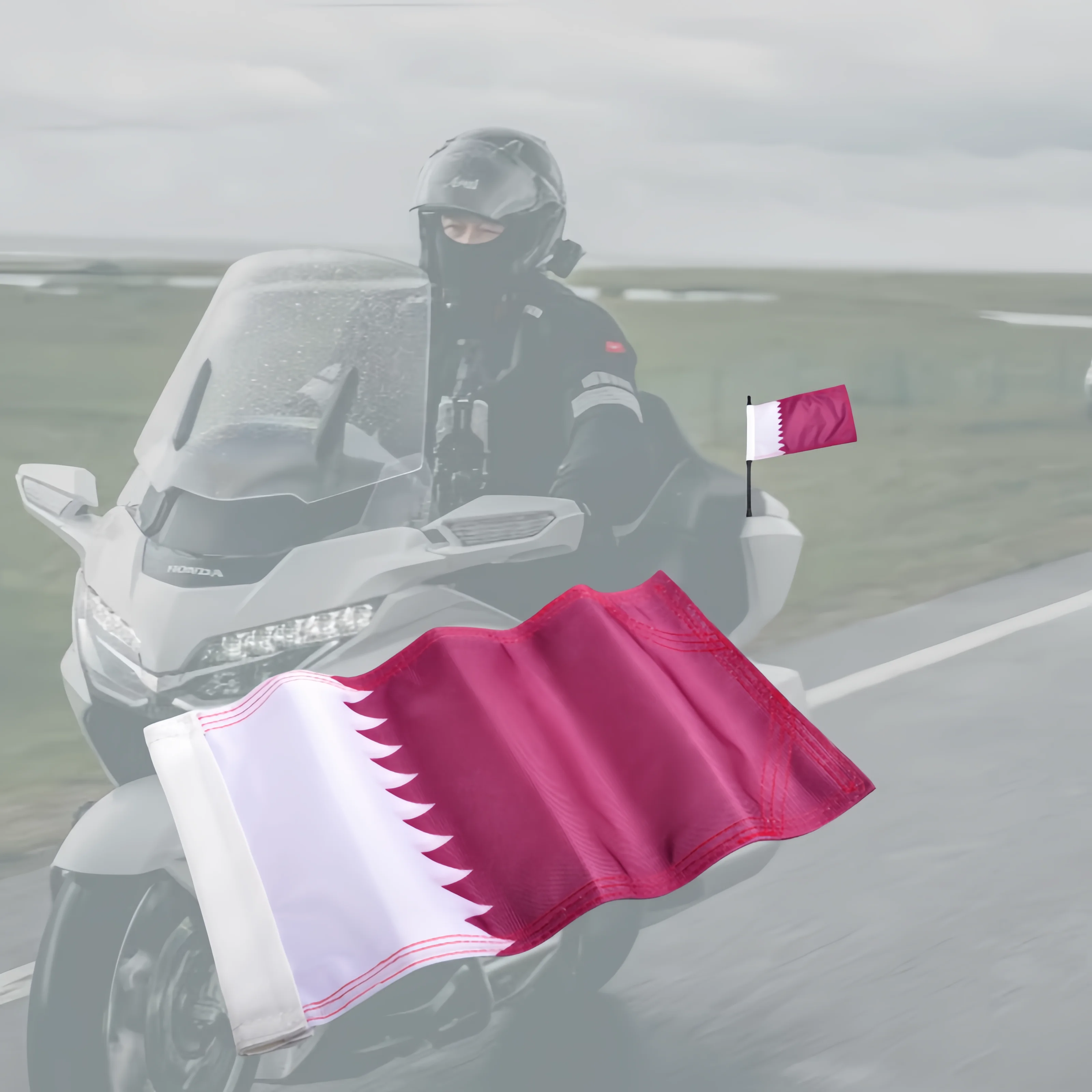 Rear Side Flag Pole Mount Motorcycle Luggage Rack Qatar Flag Shelf With Base For Honda Gold Wing GL1800 TOUR DCT 2018-2024